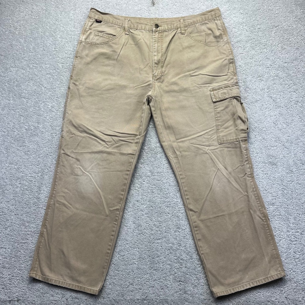 Craftsman Cargo Pants Mens‎ 40x28.5 Tan Canvas Workwear Utility Carpenter